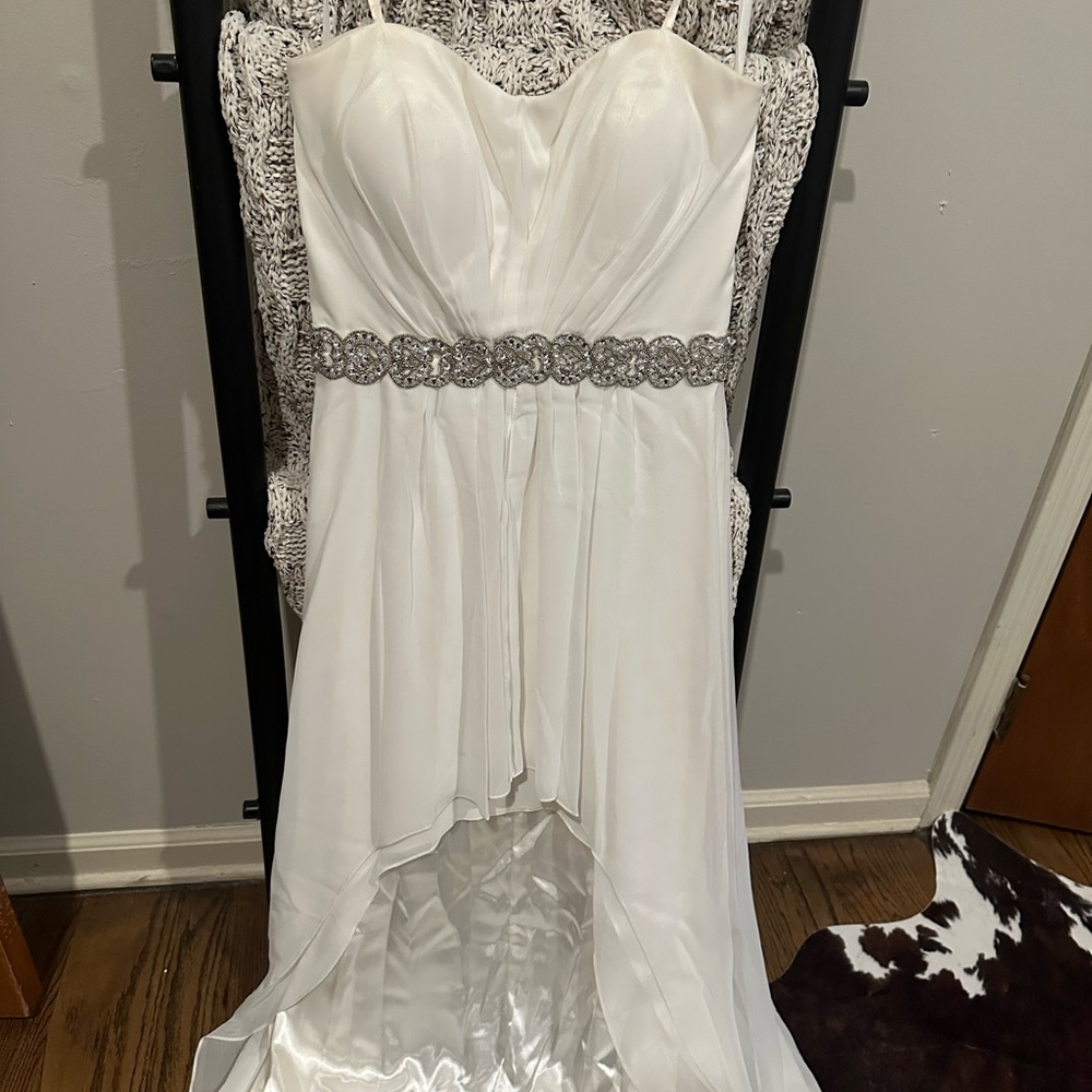 Xscape White Strapless Wedding Gown